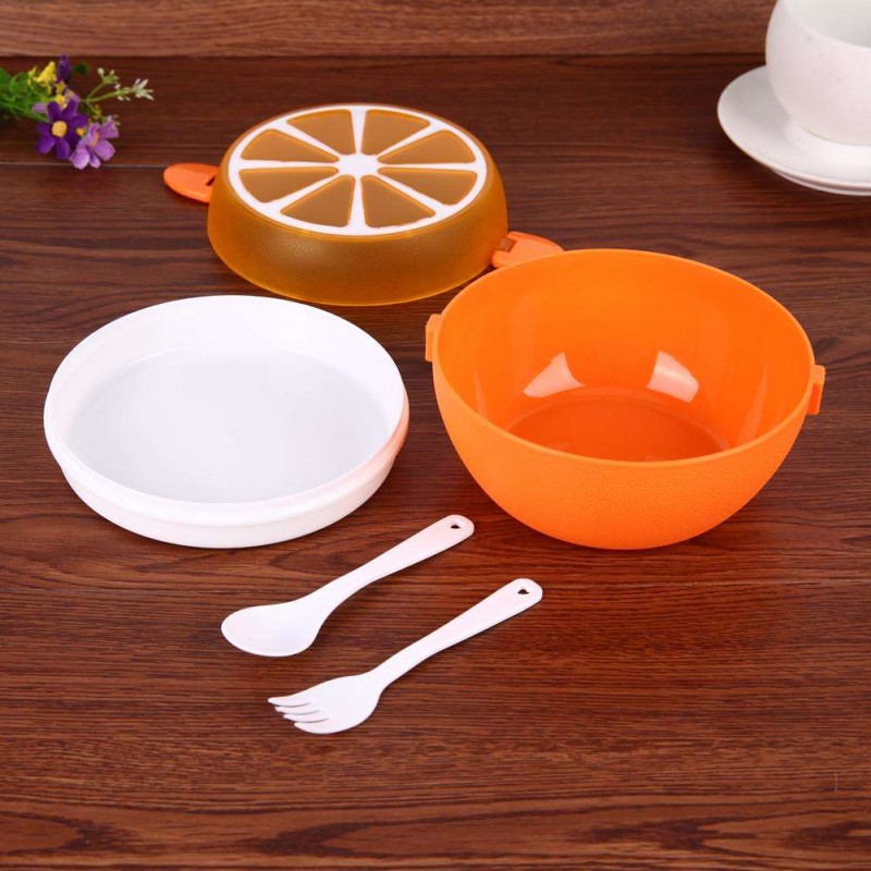 Cutlery Plastic Lunch Box Bento Storage Kids Bowl Food Container Plate Sn