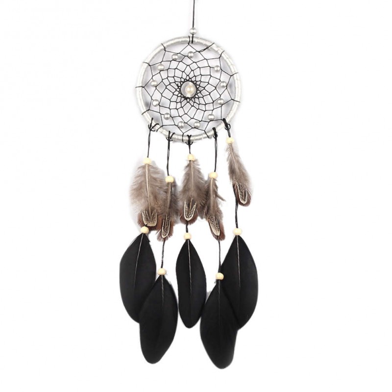 Black Feather Dream Catcher Feather Bead Hanging Decor Ornament