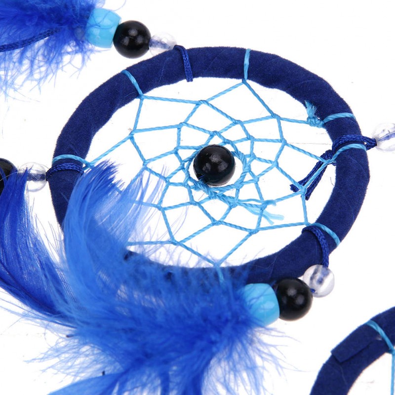 Five-rings Deep Blue Dream Catcher Wall Hanging Home Car Decor Craft