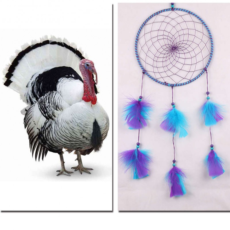 Blue+ Purple Feathers Dream Catcher Wall Hanging Home Car Decor Craft