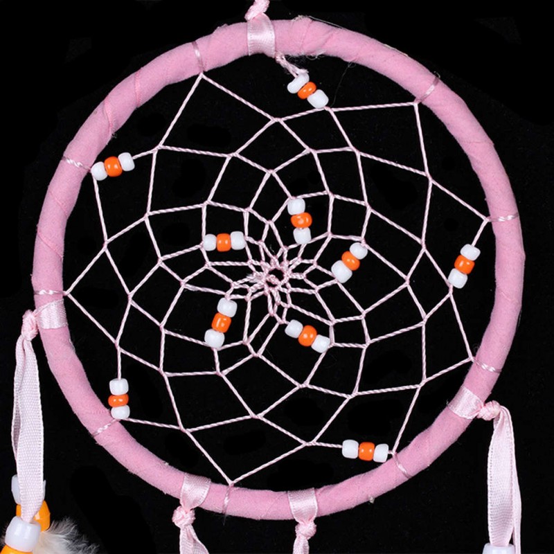 Pink Dream Catcher Feathers  Wall Hanging Home Car Decor Ornament Craft