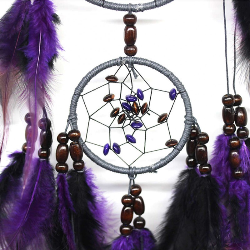 Purple Feather Dream Catcher Feathers Wall Hanging Home Car Decor Ornament