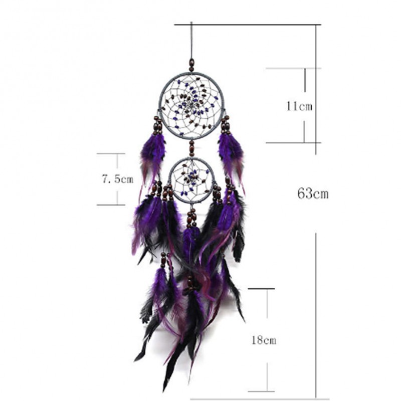 Purple Feather Dream Catcher Feathers Wall Hanging Home Car Decor Ornament