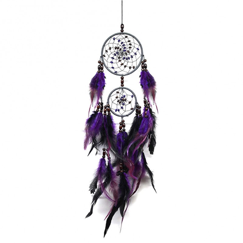 Purple Feather Dream Catcher Feathers Wall Hanging Home Car Decor Ornament