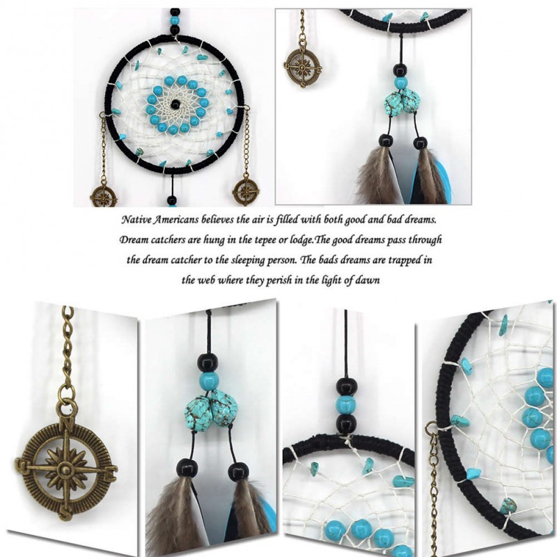 Creative Black Dream Catcher Feather Car Wall Hanging Decoration Craft