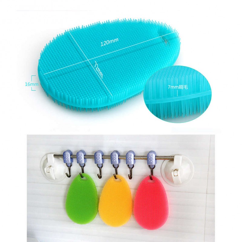 5pcs Creative Waterdrop Multi-function Antibacterial Silicone Washing Brush