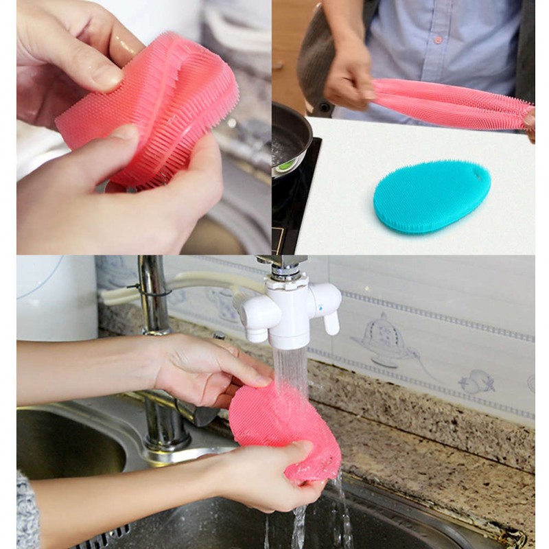 5pcs Creative Waterdrop Multi-function Antibacterial Silicone Washing Brush