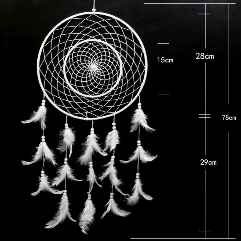 Concentric Rings Dream Catcher Feather Car Wall Hanging Decoration Craft