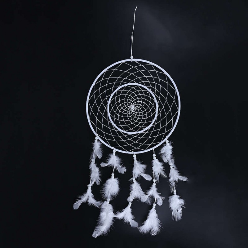 Concentric Rings Dream Catcher Feather Car Wall Hanging Decoration Craft