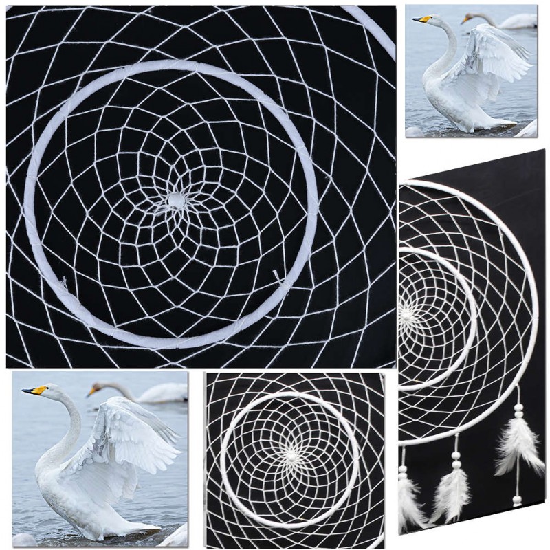 Concentric Rings Dream Catcher Feather Car Wall Hanging Decoration Craft