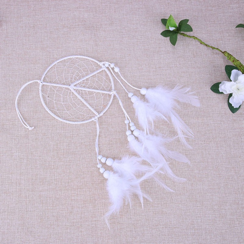 White Feather Dream Catcher Feather Car Wall Hanging Decor Craft