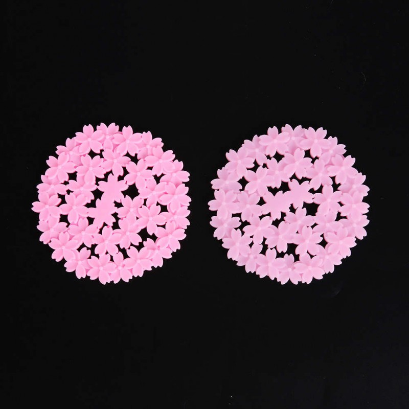 Silicone Hollow Cherry Blossom Antiskid Cup Mat Insulation Mat(Pink)
