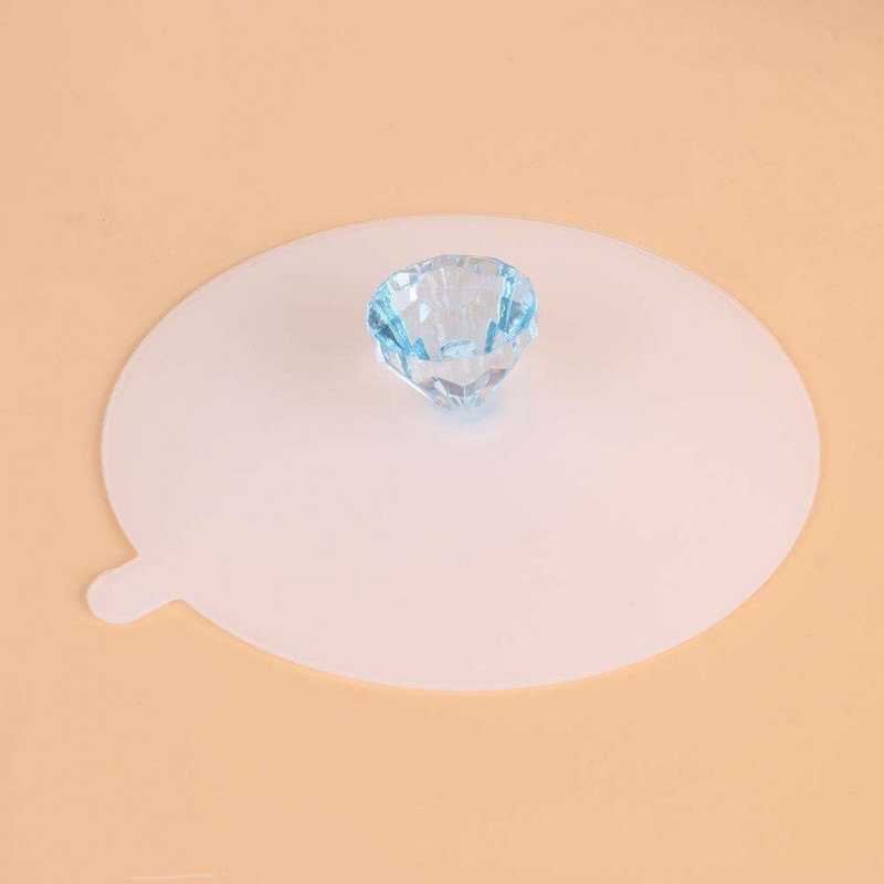 1pc Silicone Acrylic Diamond Cup Lid Thermal Insulation Cup Cover(Blue)