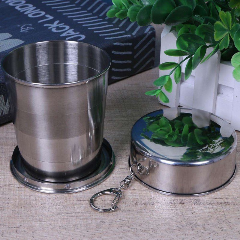 Big Travel Portable Retractable Metal Wine Folding Cup