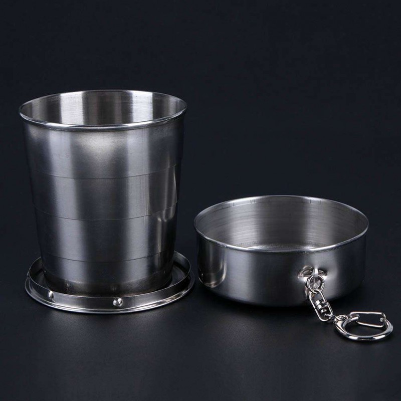 Big Travel Portable Retractable Metal Wine Folding Cup