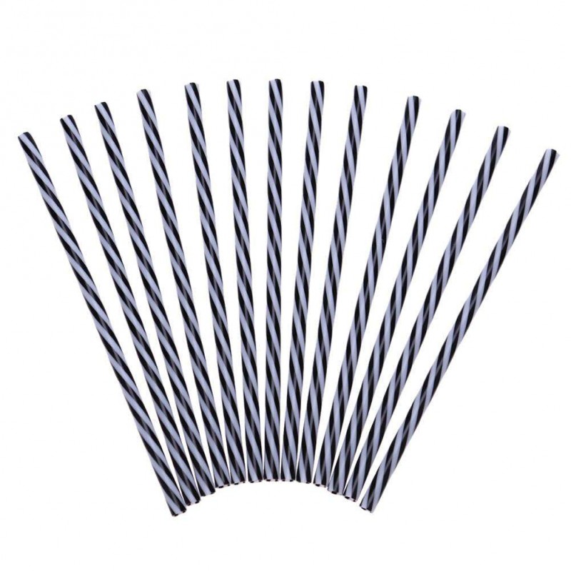 25pcs Reusable Plastic Thick Straws Drinking Tube Party Supplies with Brush