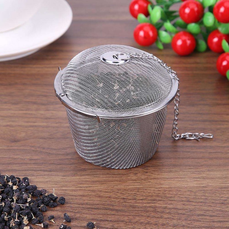 Bucket Mesh Tea Ball Stew Soup Spice Infuser Filter(8.5cm)