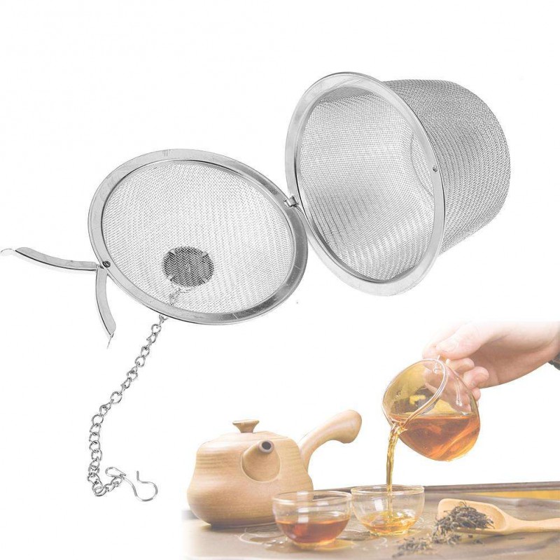 Bucket Mesh Tea Ball Stew Soup Spice Infuser Filter(8.5cm)