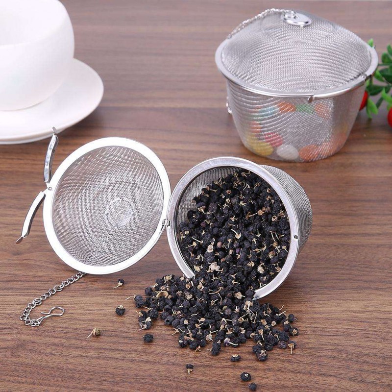 Bucket Mesh Tea Ball Stew Soup Spice Infuser Filter(8.5cm)