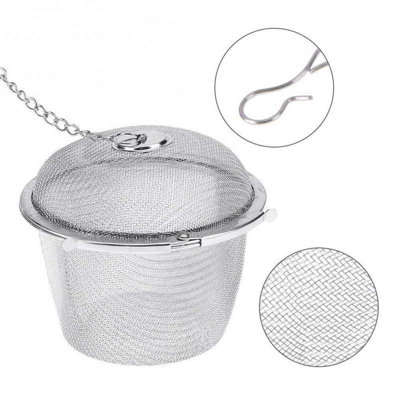 Bucket Mesh Tea Ball Stew Soup Spice Infuser Filter(8.5cm)