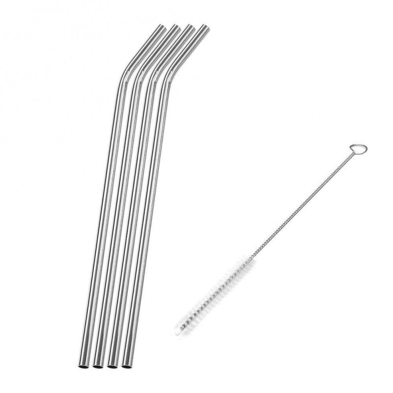 Reusable Drinking Straws Cleaner Brush Set Metal Straws