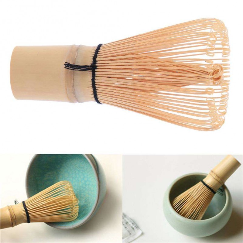 Pro Handicrafted Bamboo Matcha Green Tea Whisk Holder Scoop(48 Edges)