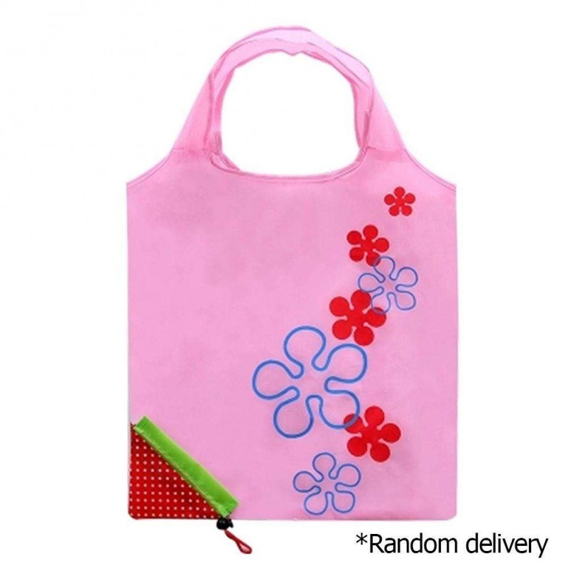 Strawberry Green Shopping Bag Portable Folding Bags Kitchen Storage Tools