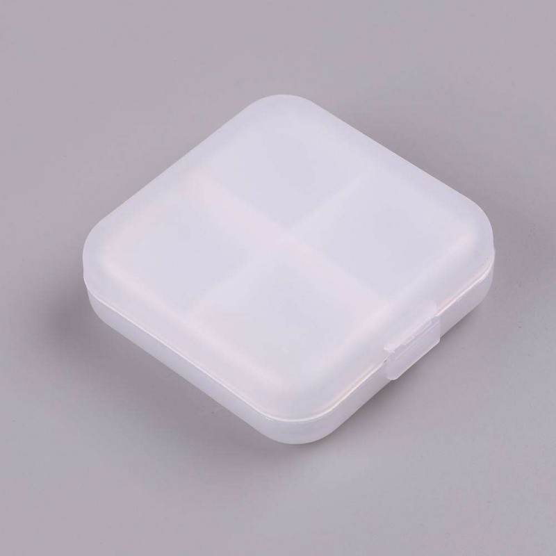 Portable 4 Grids Pill Box Drug Tablet Medicine Holder Splitter Case