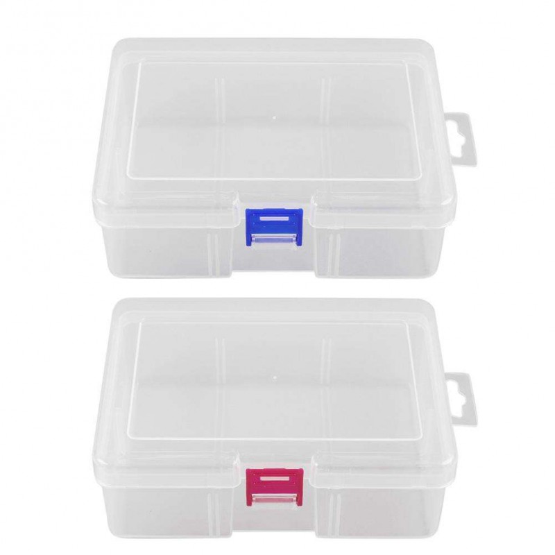 Plastic Rectangular Clear Organizer Case Hardware Tools Jewelry Storage Box