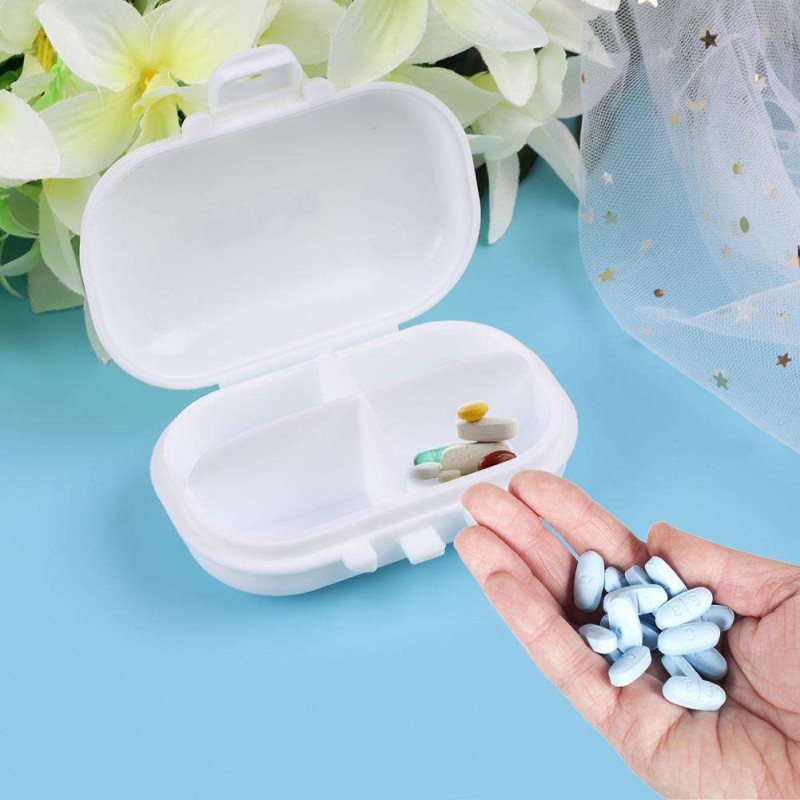 Portable 4 Grid Drug Tablet Pill Box Medicine Holder Storage Organizer Case