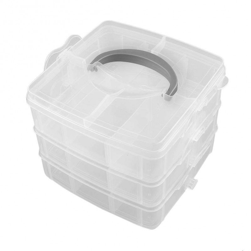 3 Layer Plastic Detachable DIY Storage Box Cosmetics Portable Boxes