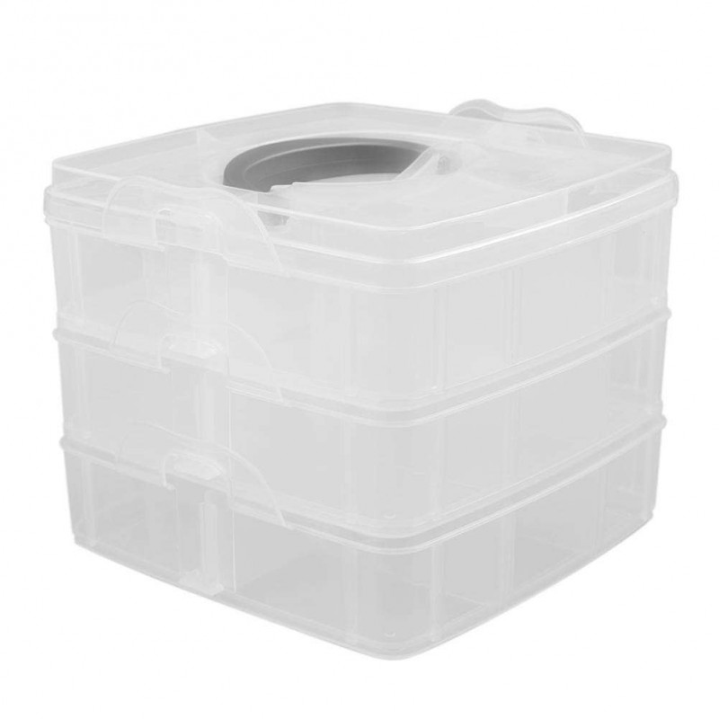 3 Layer Plastic Detachable DIY Storage Box Cosmetics Portable Boxes