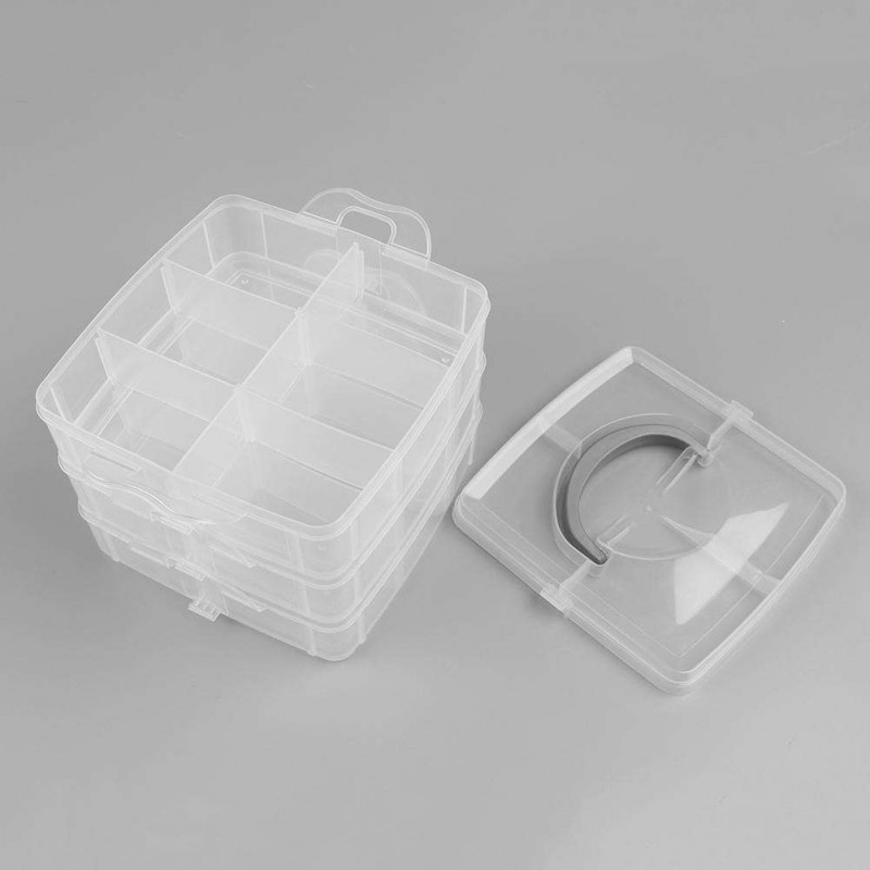 3 Layer Plastic Detachable DIY Storage Box Cosmetics Portable Boxes