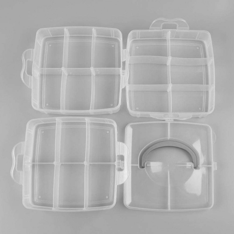 3 Layer Plastic Detachable DIY Storage Box Cosmetics Portable Boxes