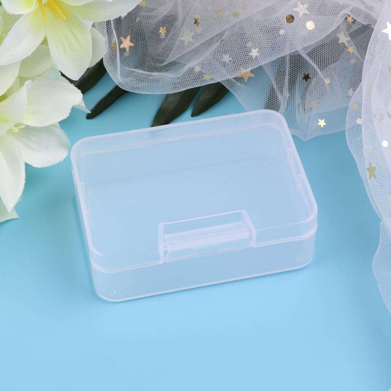 Transparent Plastic Storage Box Square Jewelry Parts Packing Cover Boxes