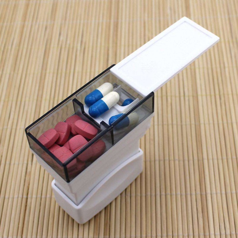 Pill Cutter Medicine Crusher Grinder Tablet Pressing Cutter Storage Box