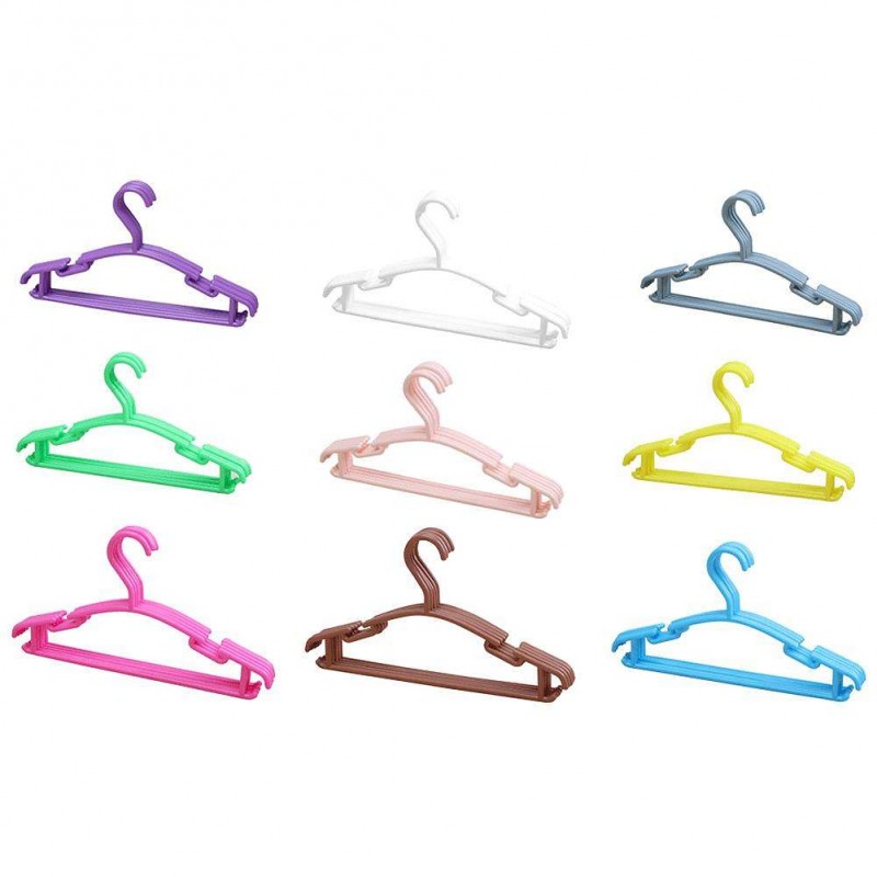 10pcs Plastic Clothes Hanger Non Slip Kids Clothing Sock Rack Drying Holder