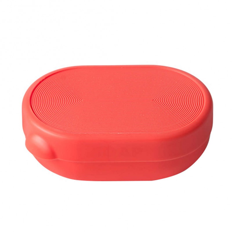 Drain Soap Box Portable Soap Dishes Holder Soapbox Tray Bath Tools (Red