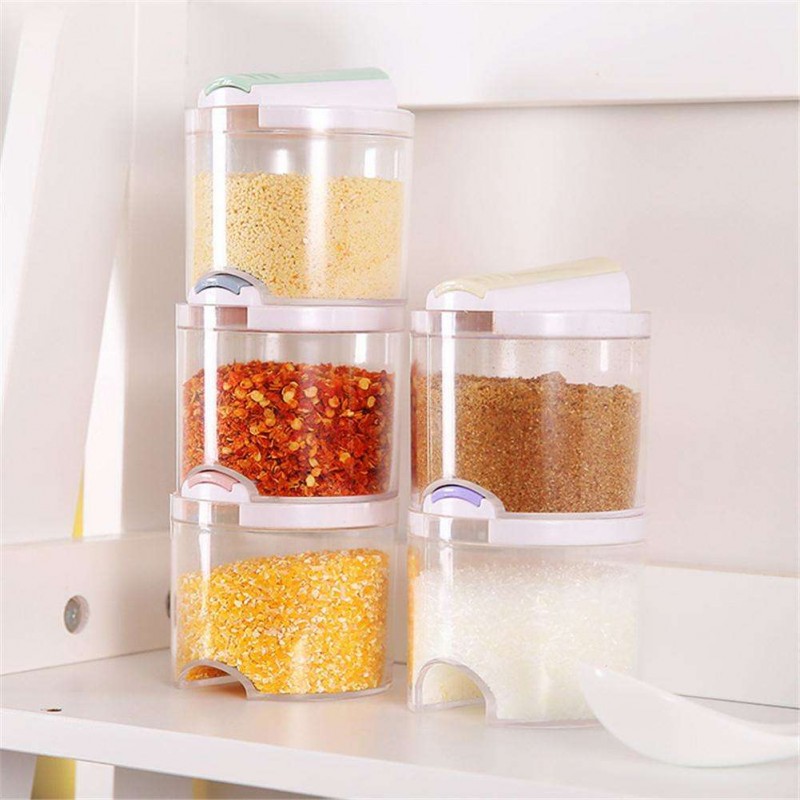 5pcs/Set Creative Clear Spice Jar Pepper Seasoning Kitchen Condiment Bottle