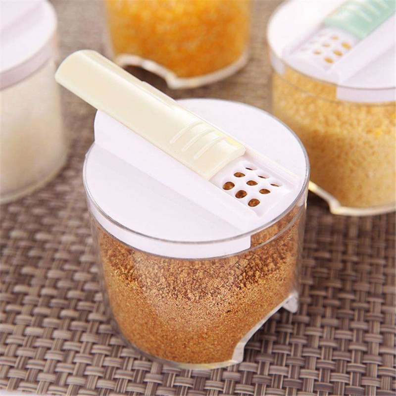 5pcs/Set Creative Clear Spice Jar Pepper Seasoning Kitchen Condiment Bottle