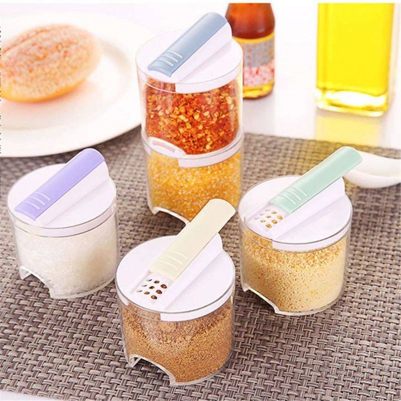 5pcs/Set Creative Clear Spice Jar Pepper Seasoning Kitchen Condiment Bottle