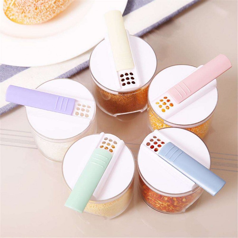 5pcs/Set Creative Clear Spice Jar Pepper Seasoning Kitchen Condiment Bottle