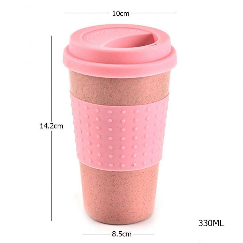 330mL Creative Wheat Straw Coffee Tea Mug Cups Reusable Water Bottle Cup