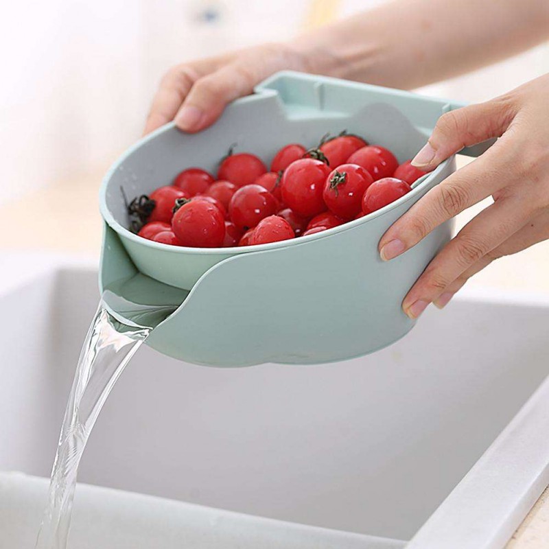 Double Detachable Plastic Lazy Person Drain Fruit Plate Candy Dish