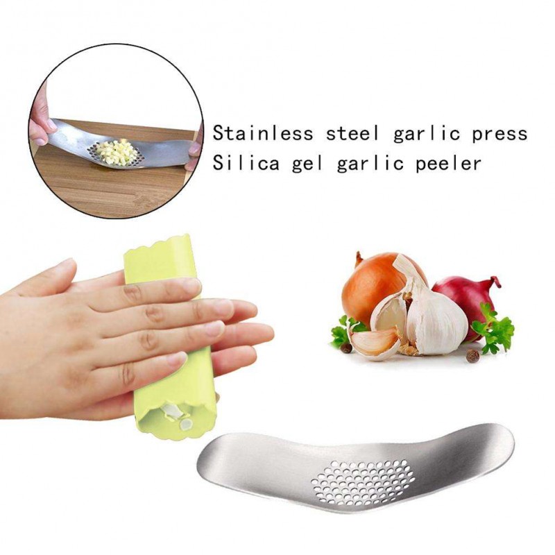 Kitchen Gadgets Garlic Press Crusher Peeler