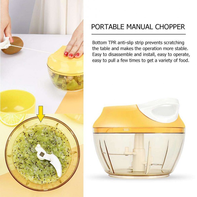 Manual Vegetable Garlic Chopper Hand Pull Food Processor Grinder