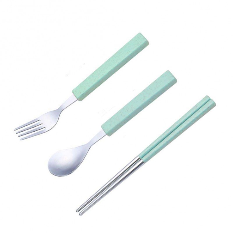 3pcs Cutlery Set Fork Spoon Chopsticks Tableware