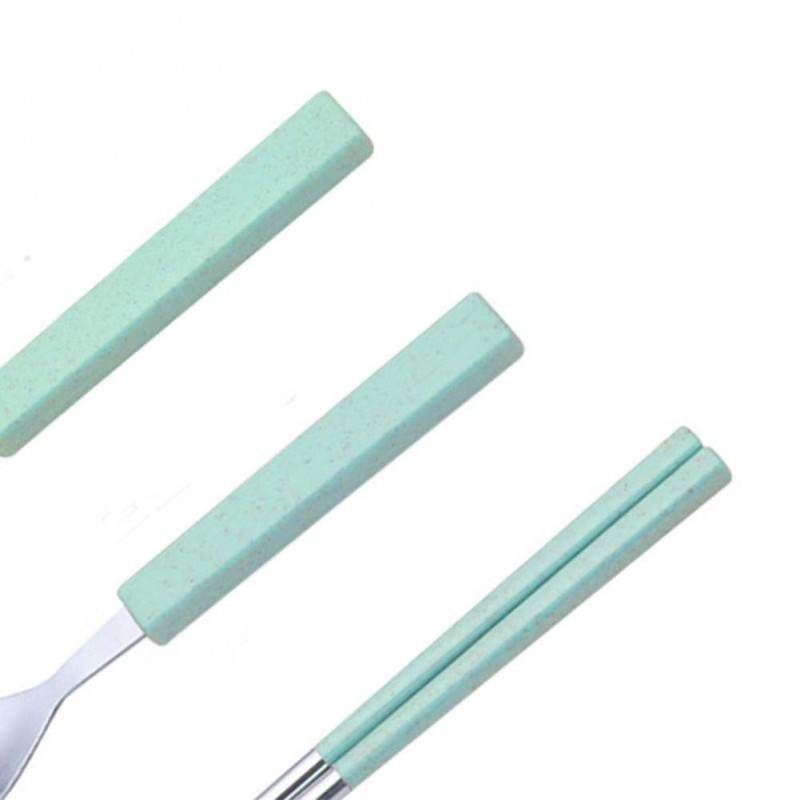 3pcs Cutlery Set Fork Spoon Chopsticks Tableware