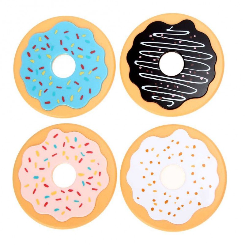 4Pcs Thermal Insulation Round Donut Coasters Drink Bottle Beverage Cup Mats