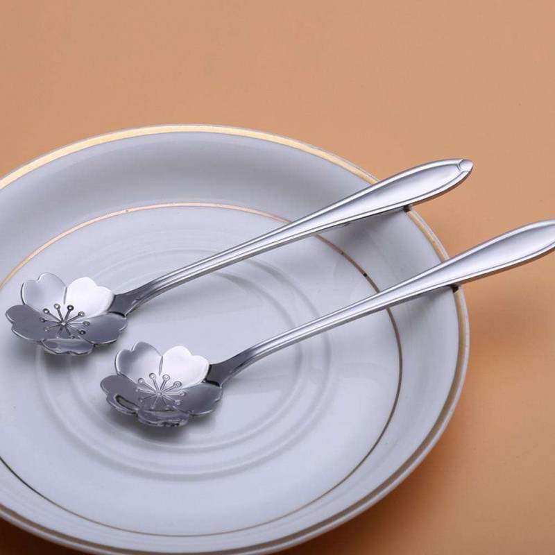 4pcs Flower Ice Cream Spoon Dessert Coffee Spoon